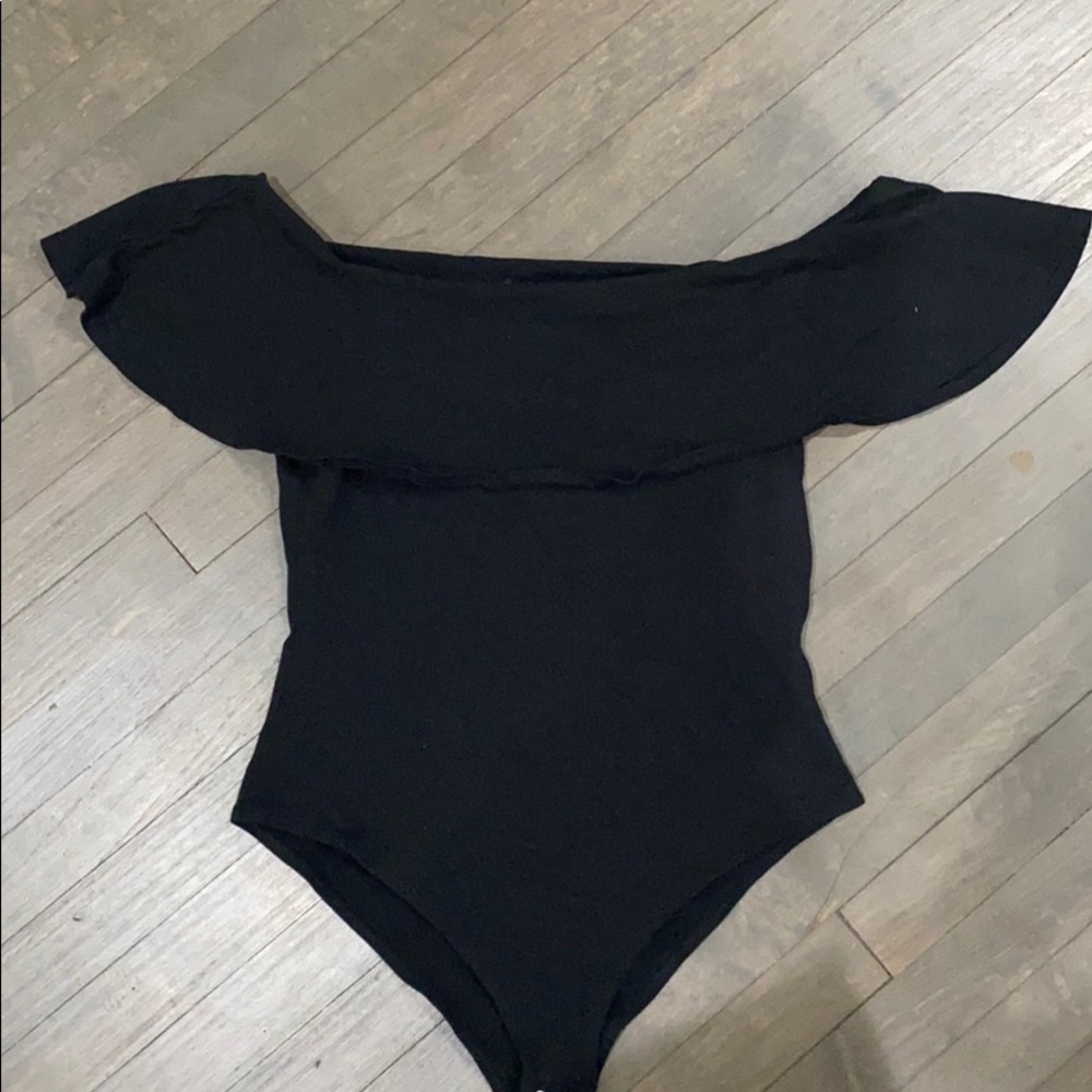 Off Shoulder Black Bodysuit